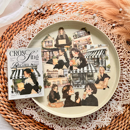 15 pcs Laser White Kraft Splendid Days Series Character Girl Stickers