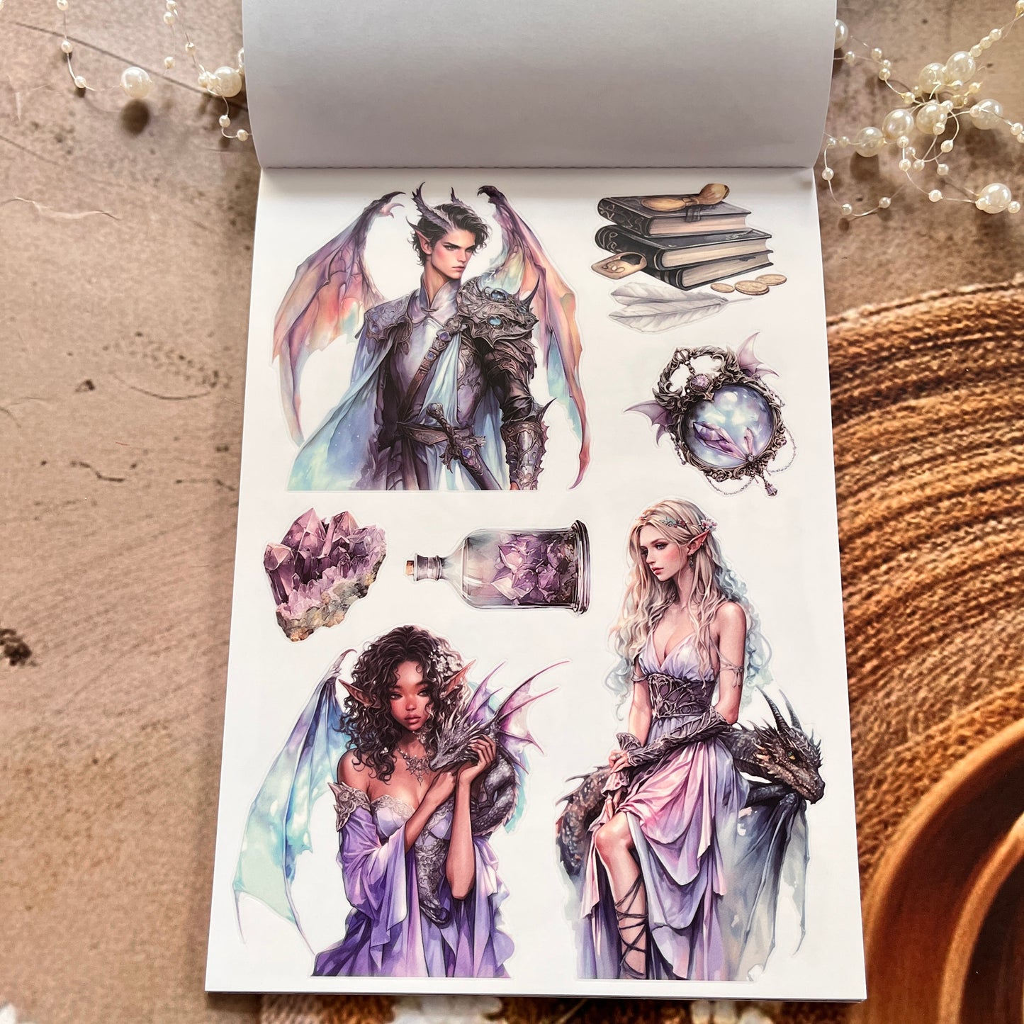 20 Sheets Dragon Fantasy Journey Sticker Book