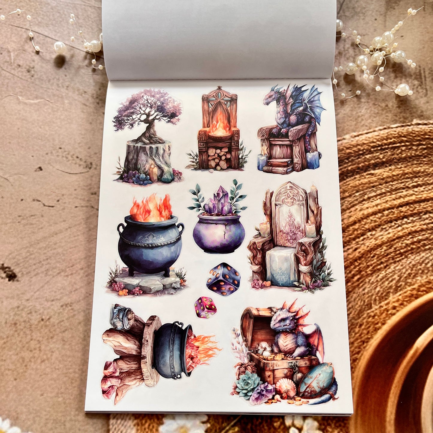 20 Sheets Dragon Fantasy Journey Sticker Book