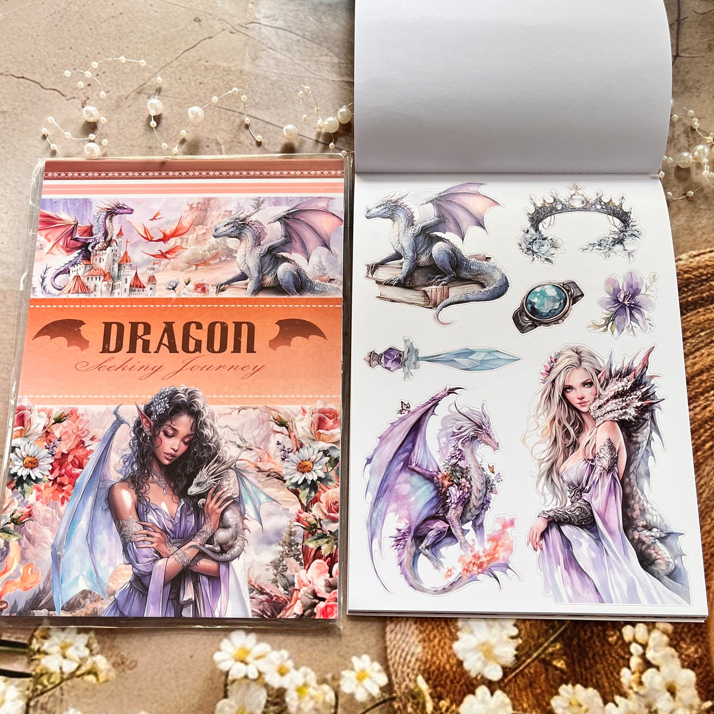 20 Sheets Dragon Fantasy Journey Sticker Book