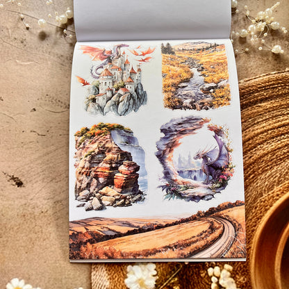 20 Sheets Dragon Fantasy Journey Sticker Book