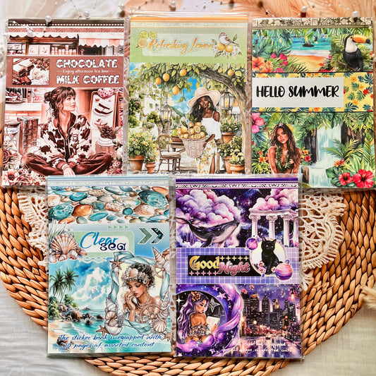20 Sheets Nightfall Island Style Creative Sticker Book