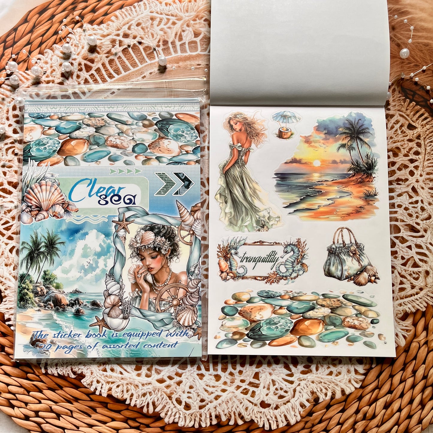 20 Sheets Nightfall Island Style Creative Sticker Book