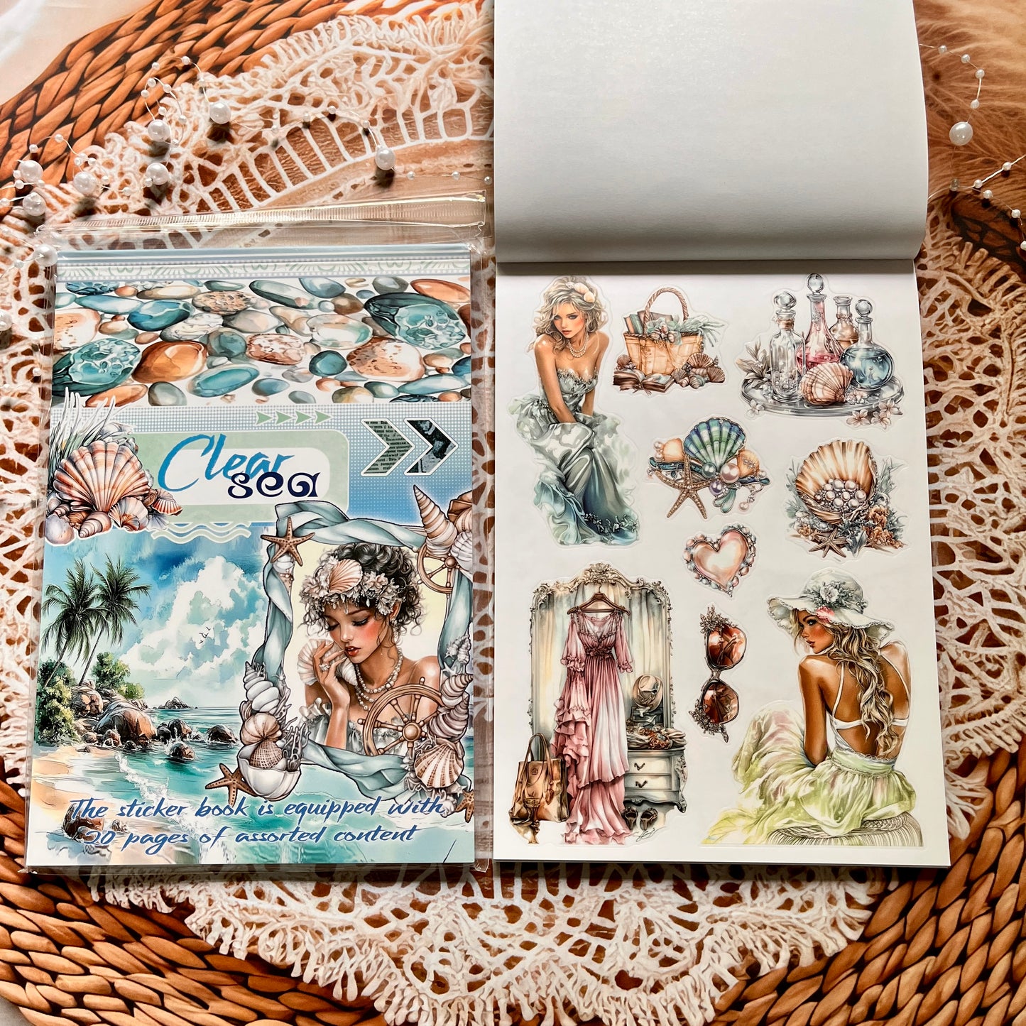 20 Sheets Nightfall Island Style Creative Sticker Book