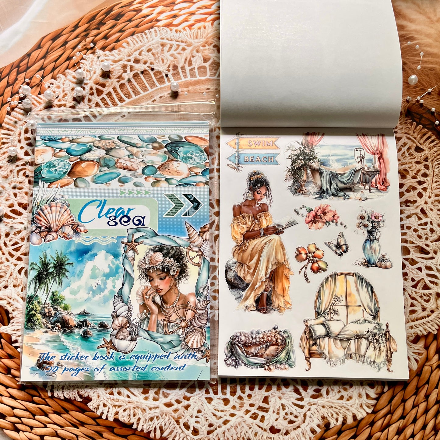 20 Sheets Nightfall Island Style Creative Sticker Book