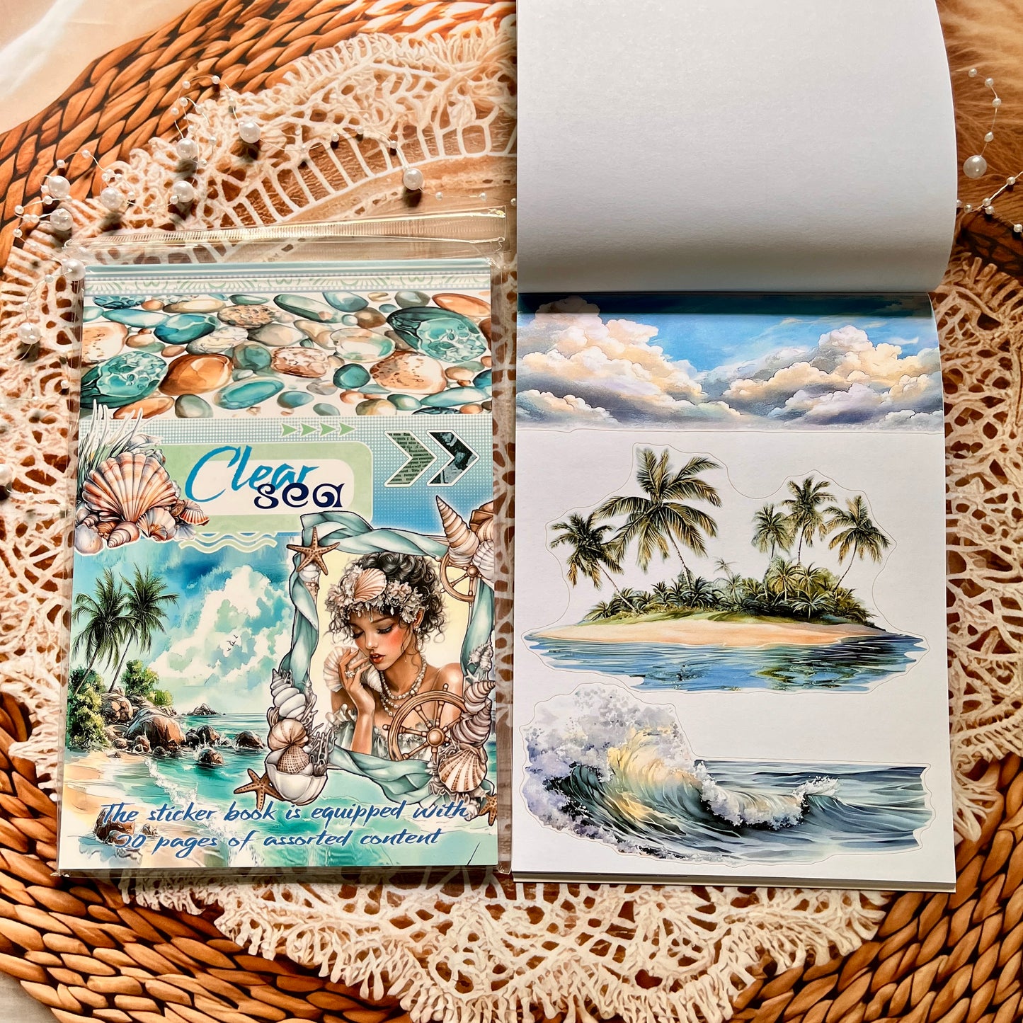 20 Sheets Nightfall Island Style Creative Sticker Book