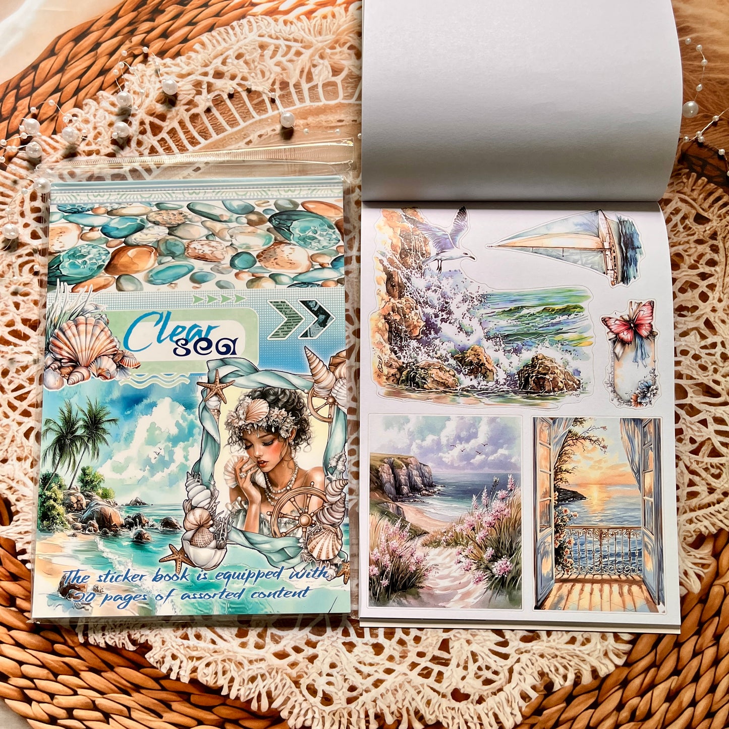 20 Sheets Nightfall Island Style Creative Sticker Book