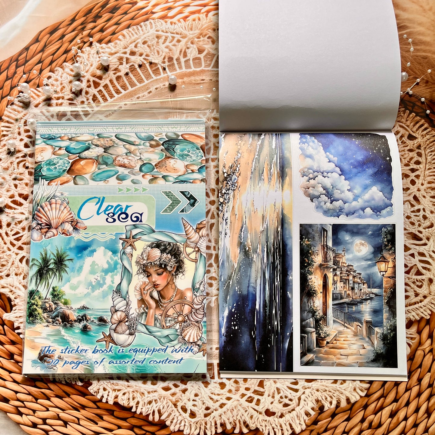 20 Sheets Nightfall Island Style Creative Sticker Book