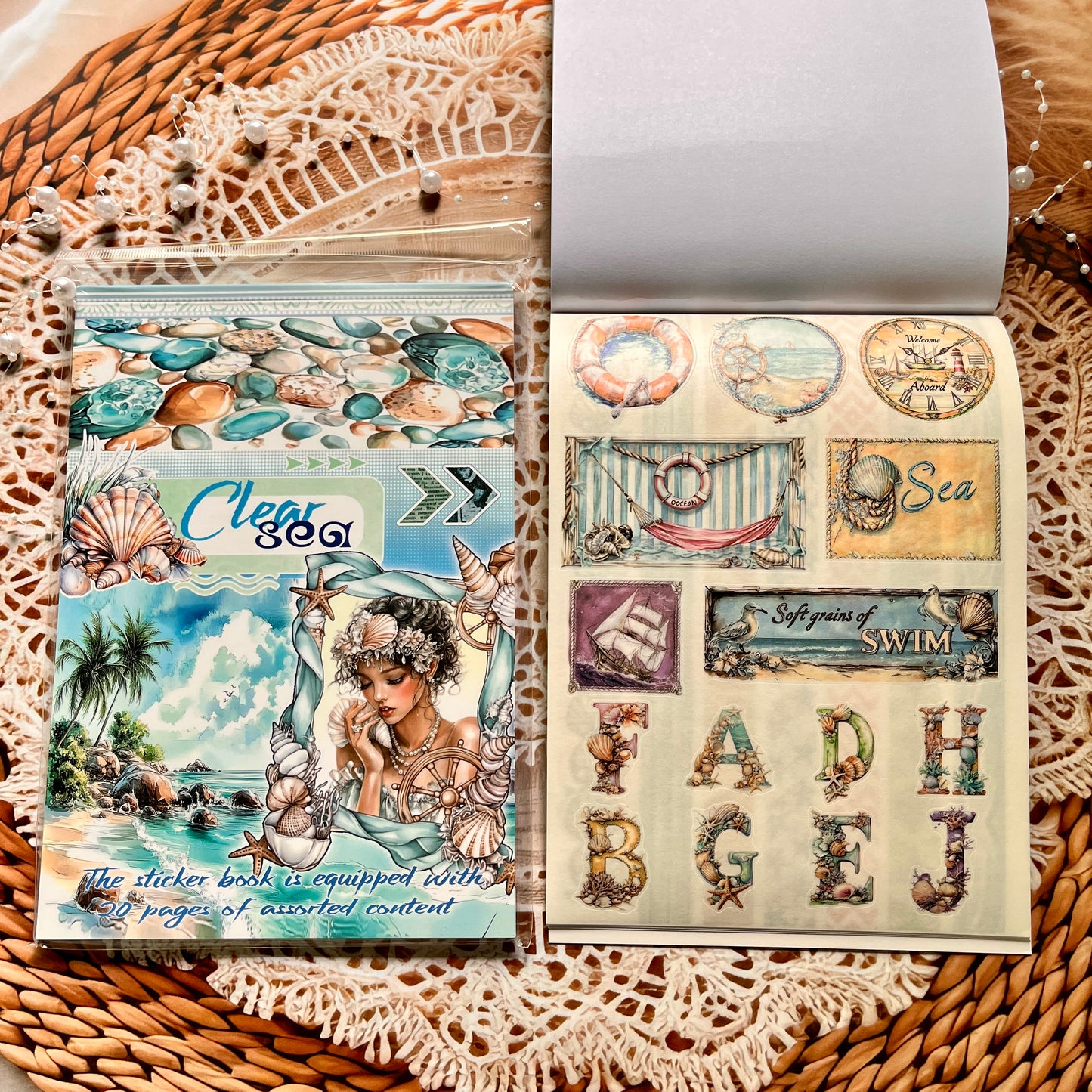 20 Sheets Nightfall Island Style Creative Sticker Book