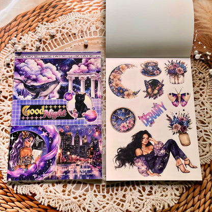 20 Sheets Nightfall Island Style Creative Sticker Book