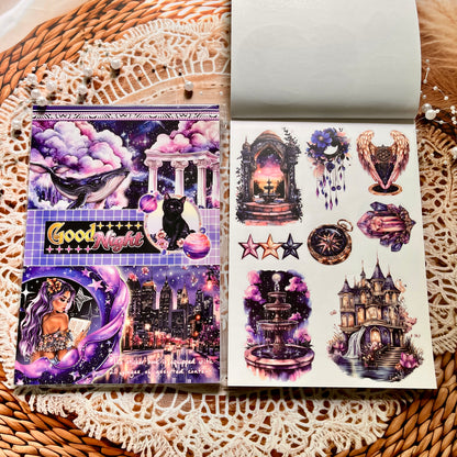 20 Sheets Nightfall Island Style Creative Sticker Book