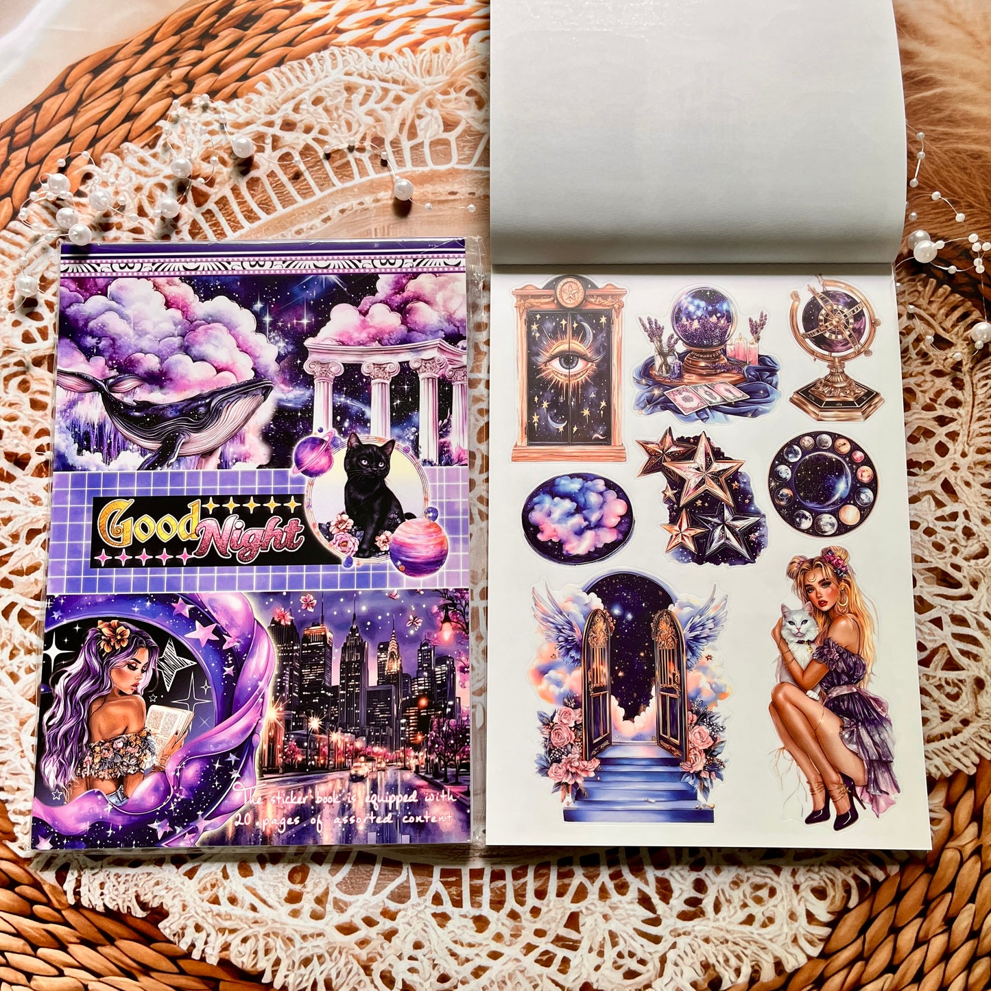 20 Sheets Nightfall Island Style Creative Sticker Book
