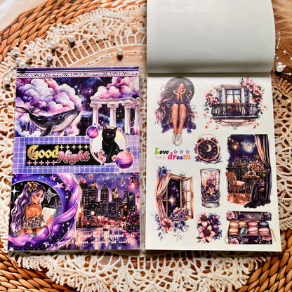 20 Sheets Nightfall Island Style Creative Sticker Book