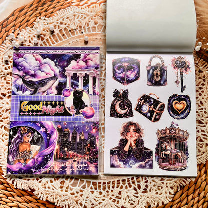 20 Sheets Nightfall Island Style Creative Sticker Book