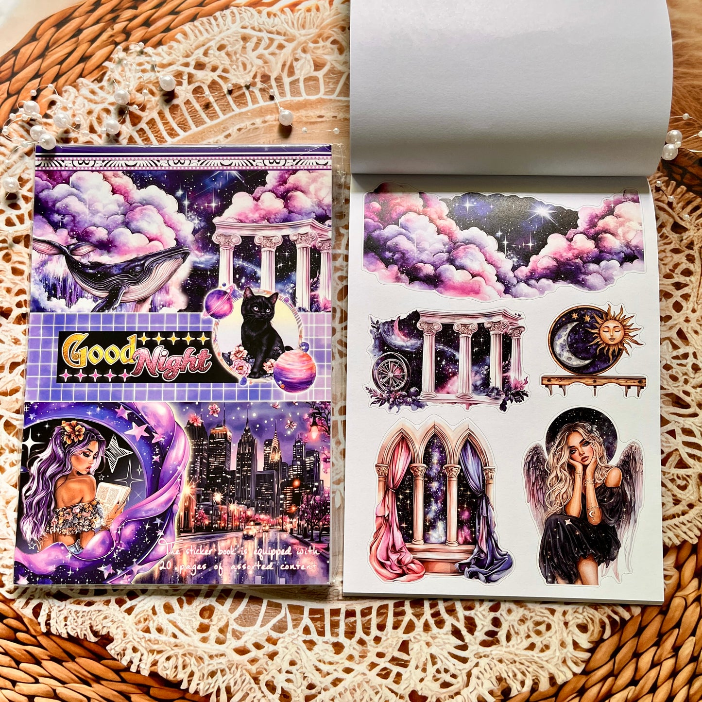 20 Sheets Nightfall Island Style Creative Sticker Book