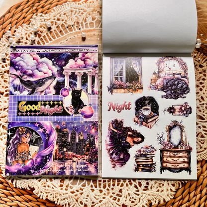 20 Sheets Nightfall Island Style Creative Sticker Book