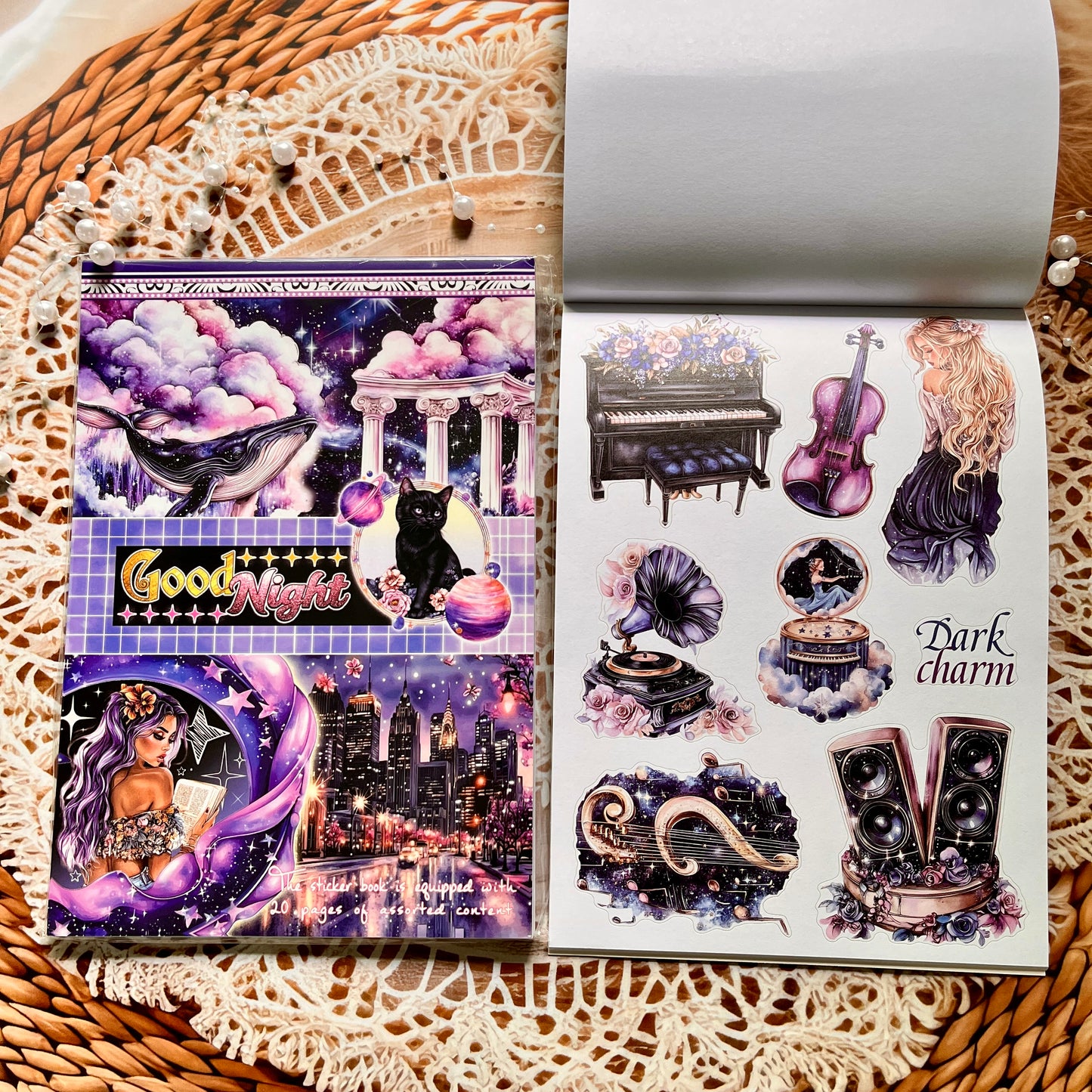 20 Sheets Nightfall Island Style Creative Sticker Book