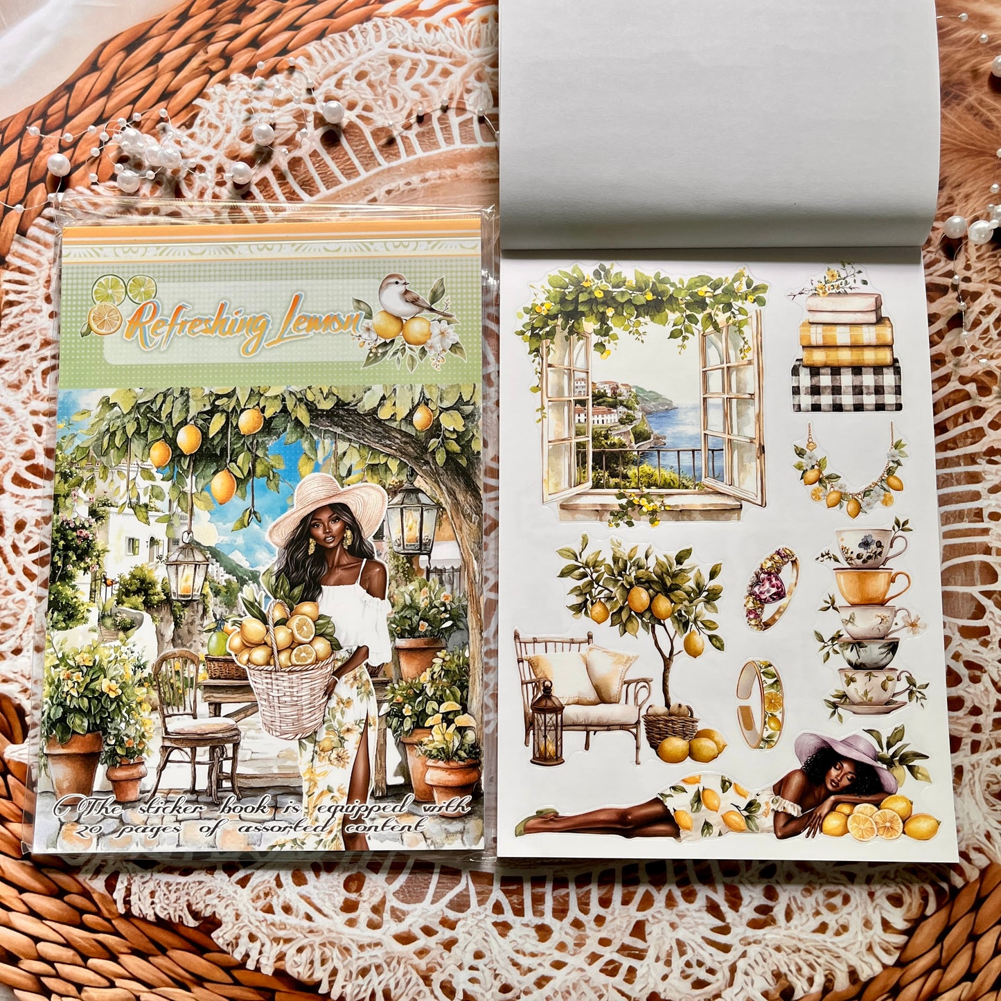 20 Sheets Nightfall Island Style Creative Sticker Book