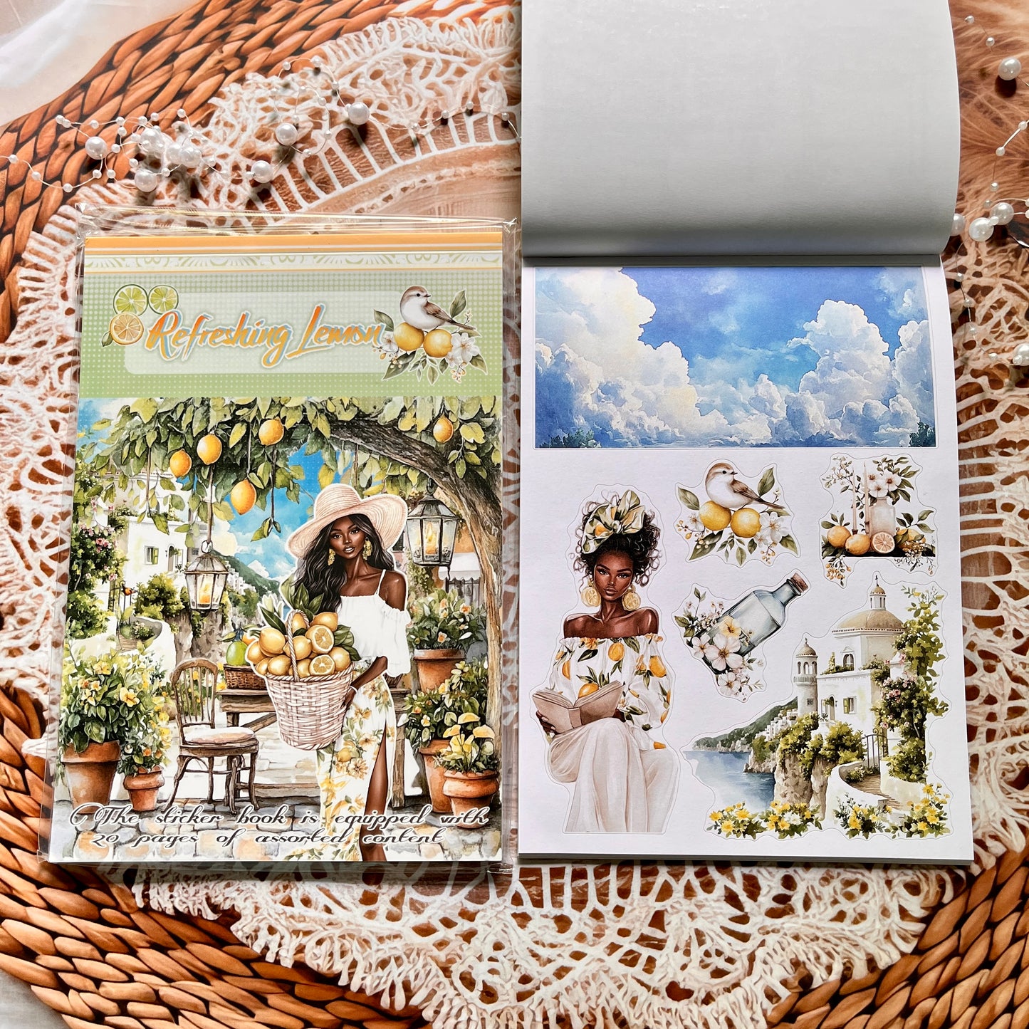 20 Sheets Nightfall Island Style Creative Sticker Book