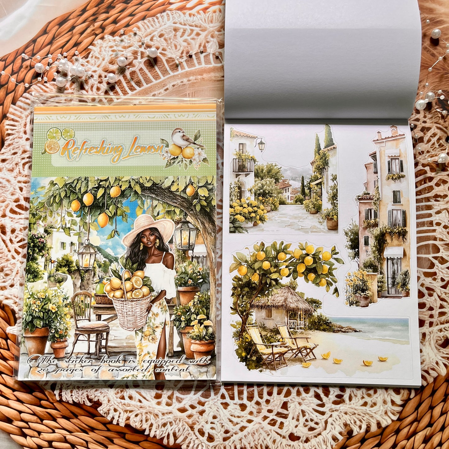20 Sheets Nightfall Island Style Creative Sticker Book