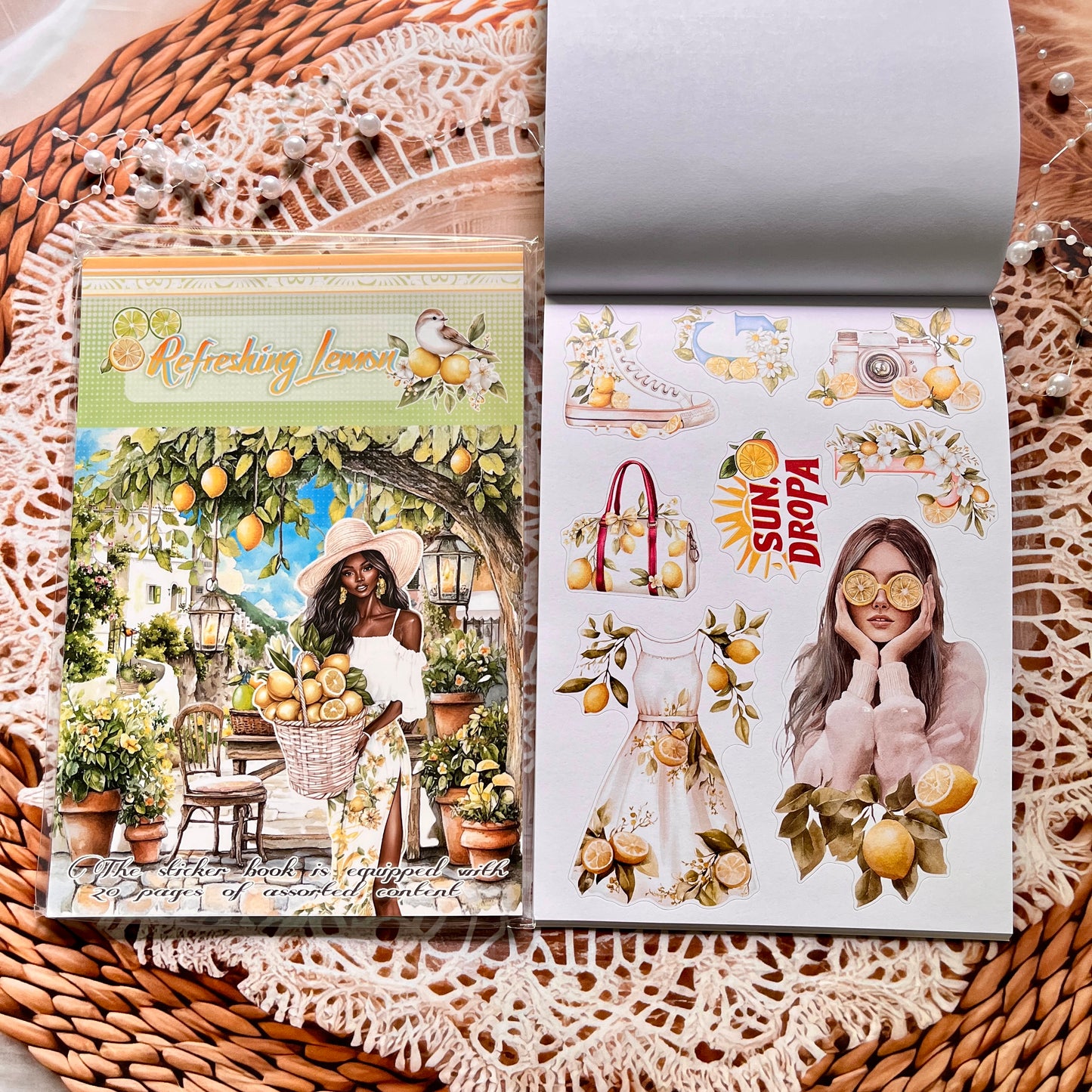 20 Sheets Nightfall Island Style Creative Sticker Book
