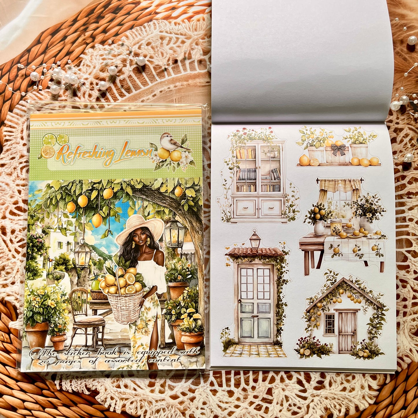 20 Sheets Nightfall Island Style Creative Sticker Book
