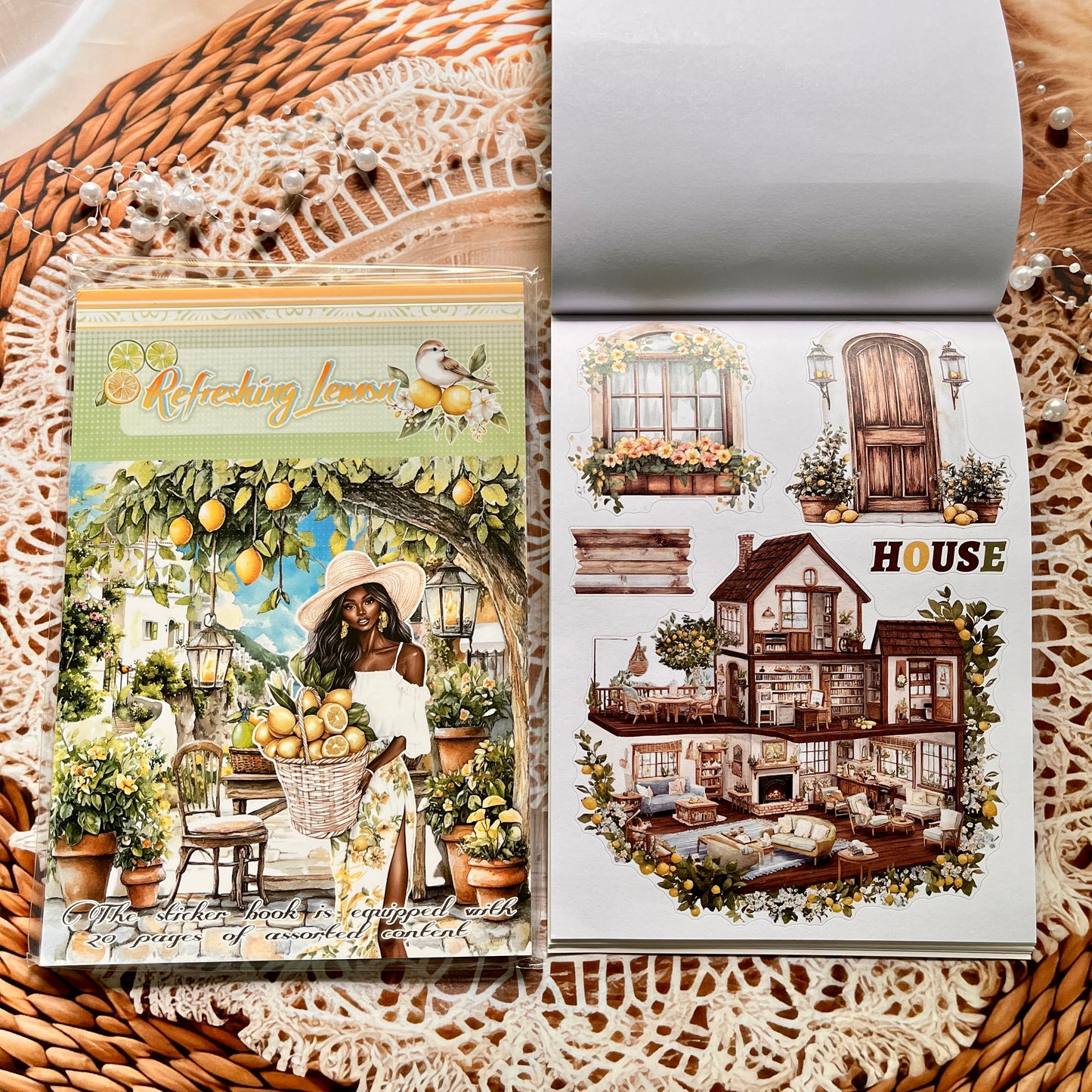 20 Sheets Nightfall Island Style Creative Sticker Book