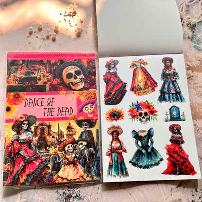 20 Sheets Dance of the Dead Ghost Retro Journal Sticker Book