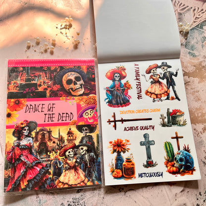 20 Sheets Dance of the Dead Ghost Retro Journal Sticker Book