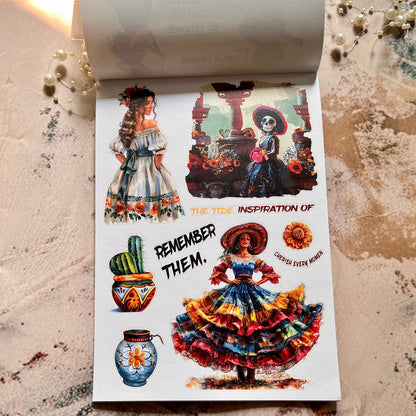 20 Sheets Dance of the Dead Ghost Retro Journal Sticker Book