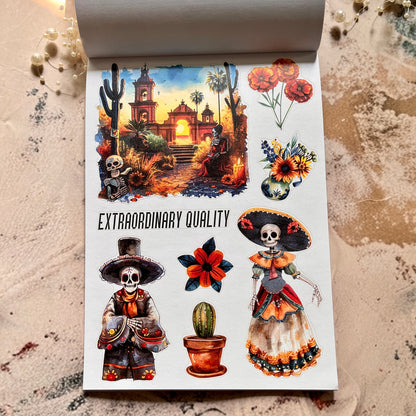 20 Sheets Dance of the Dead Ghost Retro Journal Sticker Book