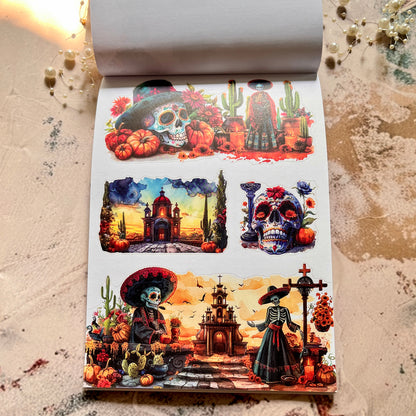 20 Sheets Dance of the Dead Ghost Retro Journal Sticker Book