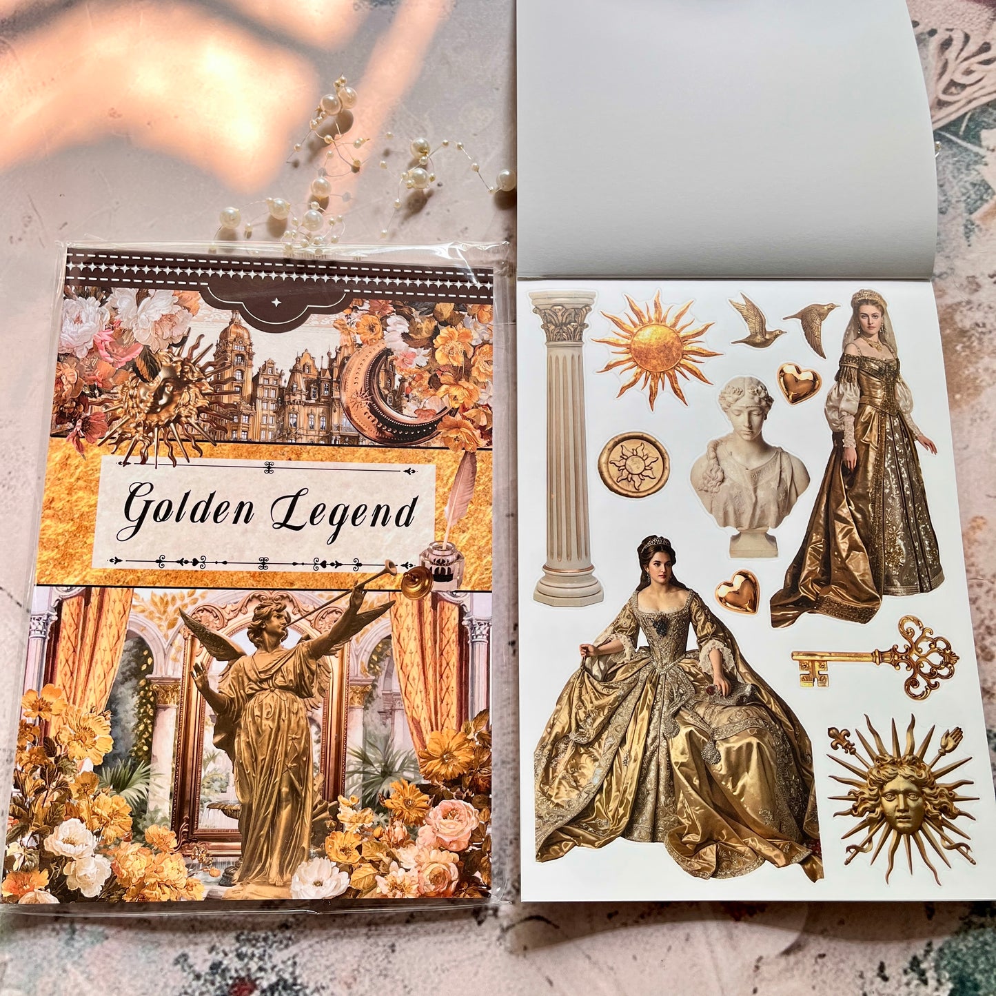 20 Sheets Golden Legend Vintage Retro Character Sticker Book