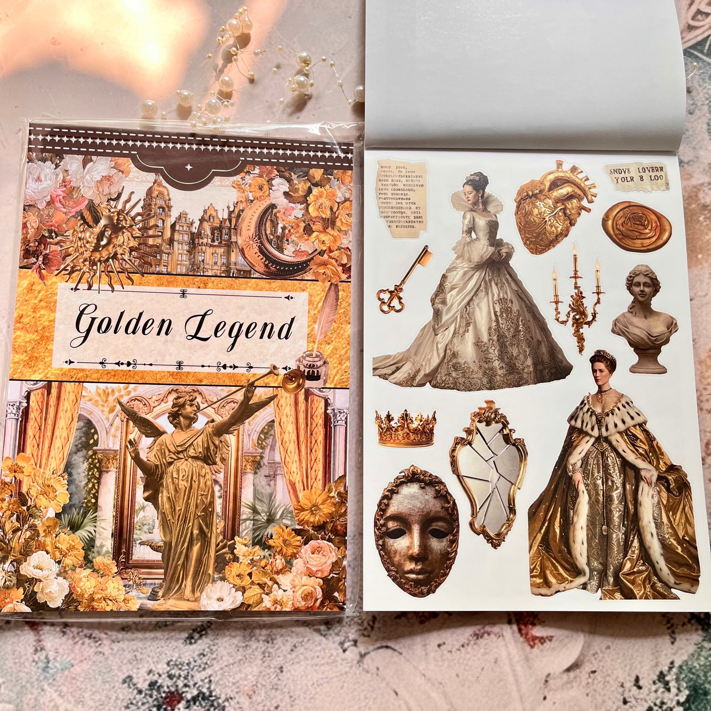 20 Sheets Golden Legend Vintage Retro Character Sticker Book