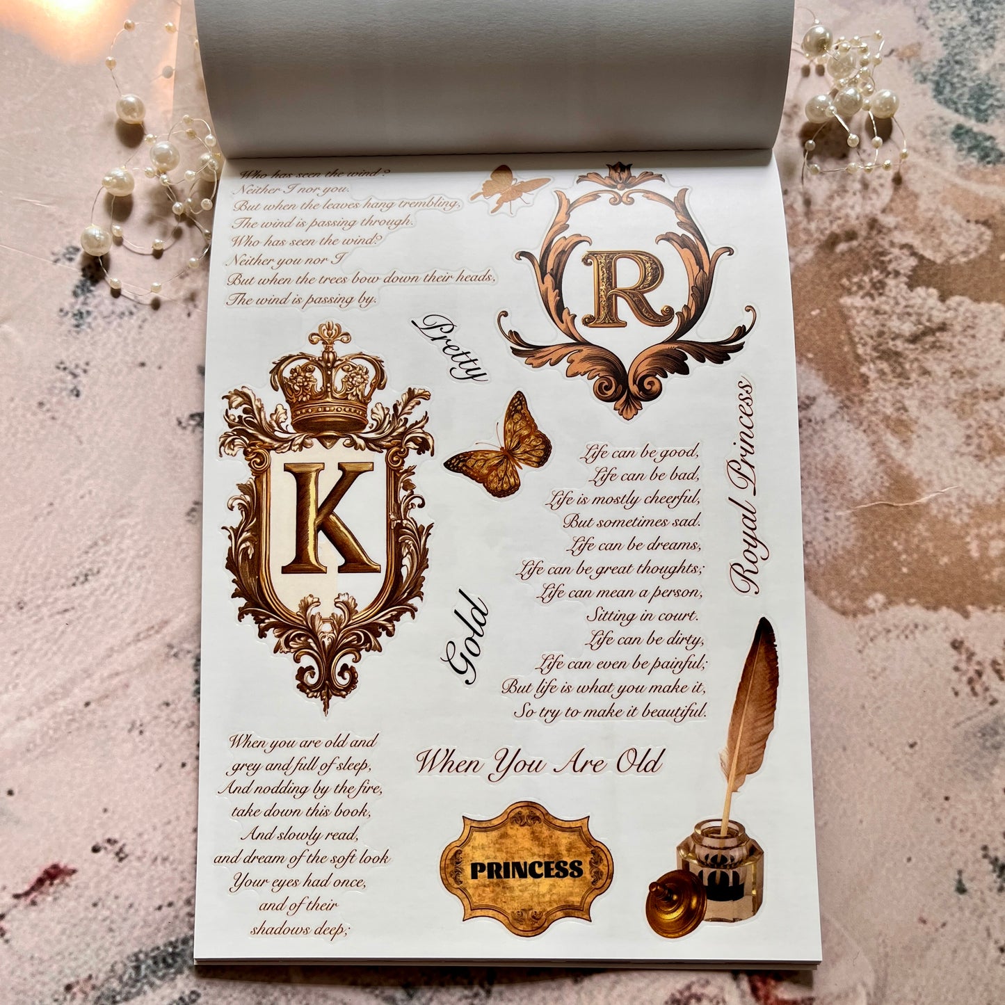 20 Sheets Golden Legend Vintage Retro Character Sticker Book