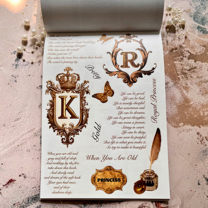 20 Sheets Golden Legend Vintage Retro Character Sticker Book