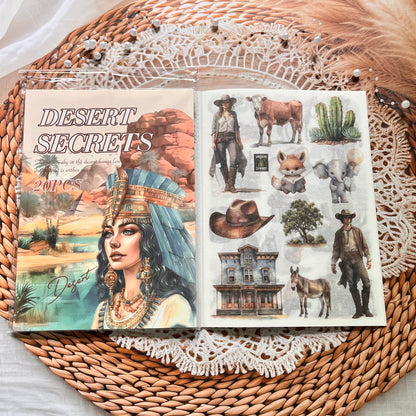 20 Sheets Memory Time series Vintage Plant Flower Character Landscape Sticker Book