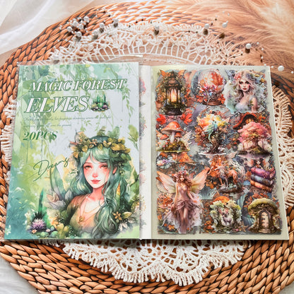 20 Sheets Memory Time series Vintage Plant Flower Character Landscape Sticker Book