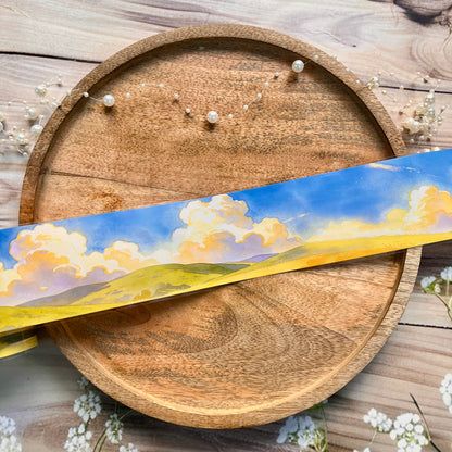 1 Roll Clear Yellow and Blue Sky and Mountain Field Pet Tape For Scrapbooking