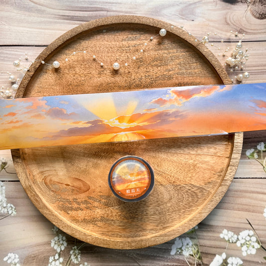 1 Roll Orange Sunset and Clouds Sky Pet Tape For Scrapbooking