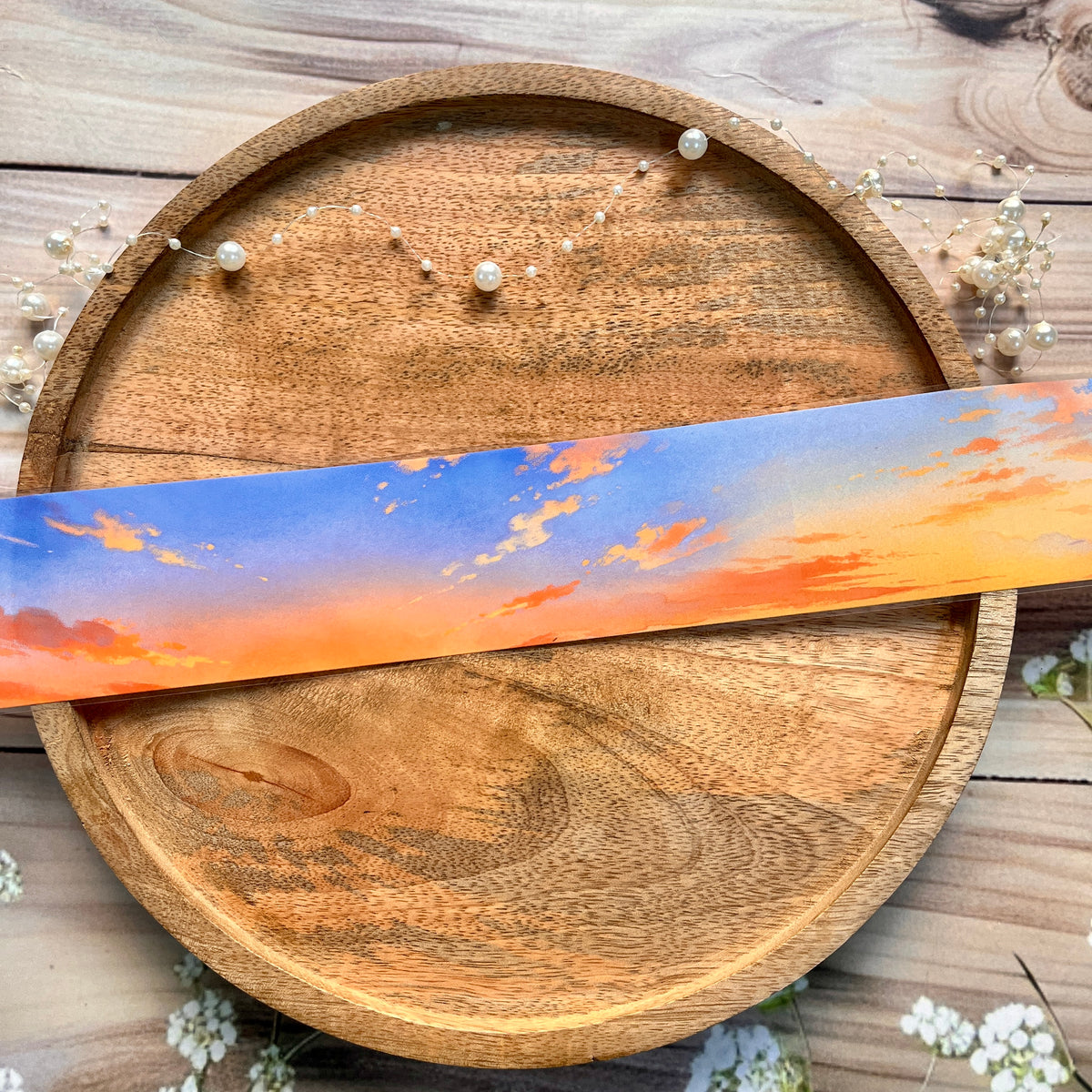 1 Roll Orange Sunset and Clouds Sky Pet Tape For Scrapbooking