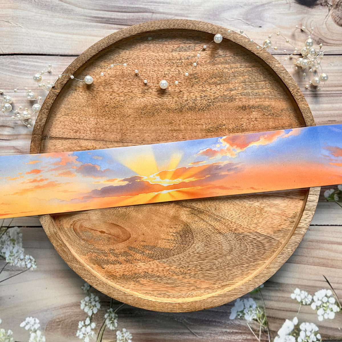1 Roll Orange Sunset and Clouds Sky Pet Tape For Scrapbooking