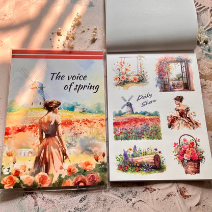 20 Sheets The Voice of the Spring Pretty Character Sticker Book