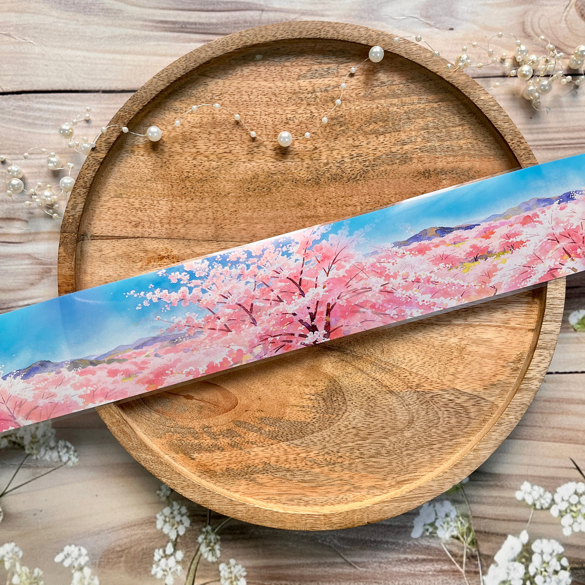 1 Roll Sky is Blue and Pretty Pink Trees Pet Tape For Scrapbooking