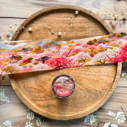 1 Roll Spring Mountain Cherry Blossom Stream Pet Tape For Scrapbooking