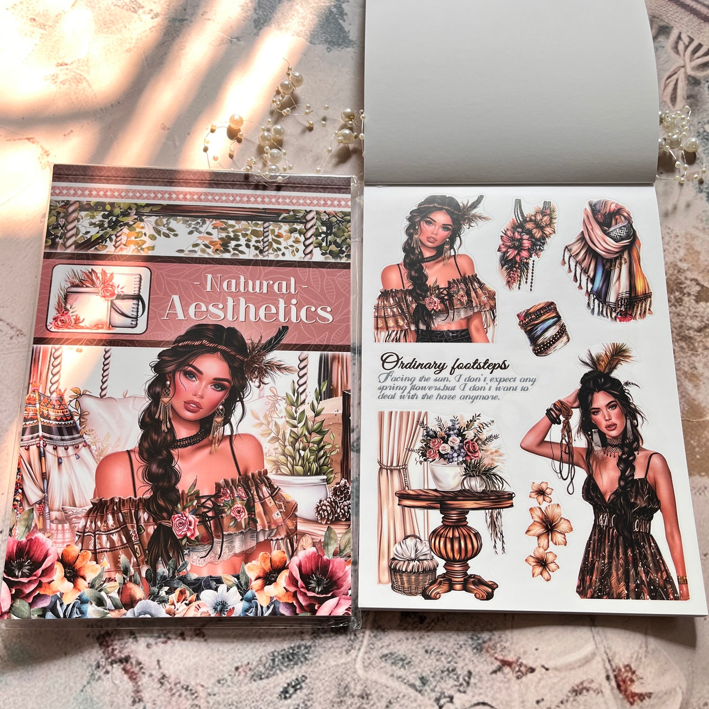 20 Sheets Natural Aesthetics Retro Journal Sticker Book