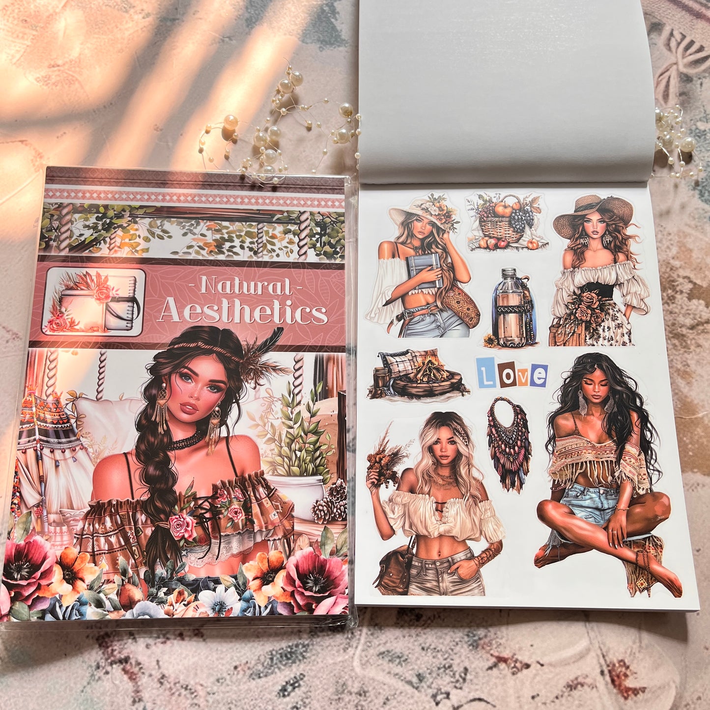 20 Sheets Natural Aesthetics Retro Journal Sticker Book