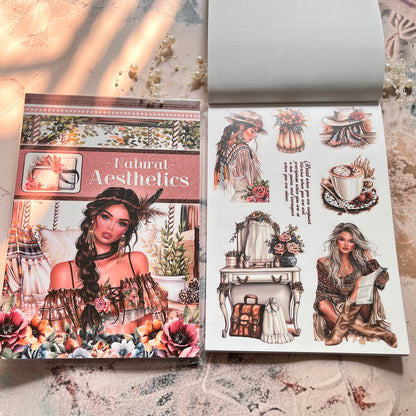 20 Sheets Natural Aesthetics Retro Journal Sticker Book