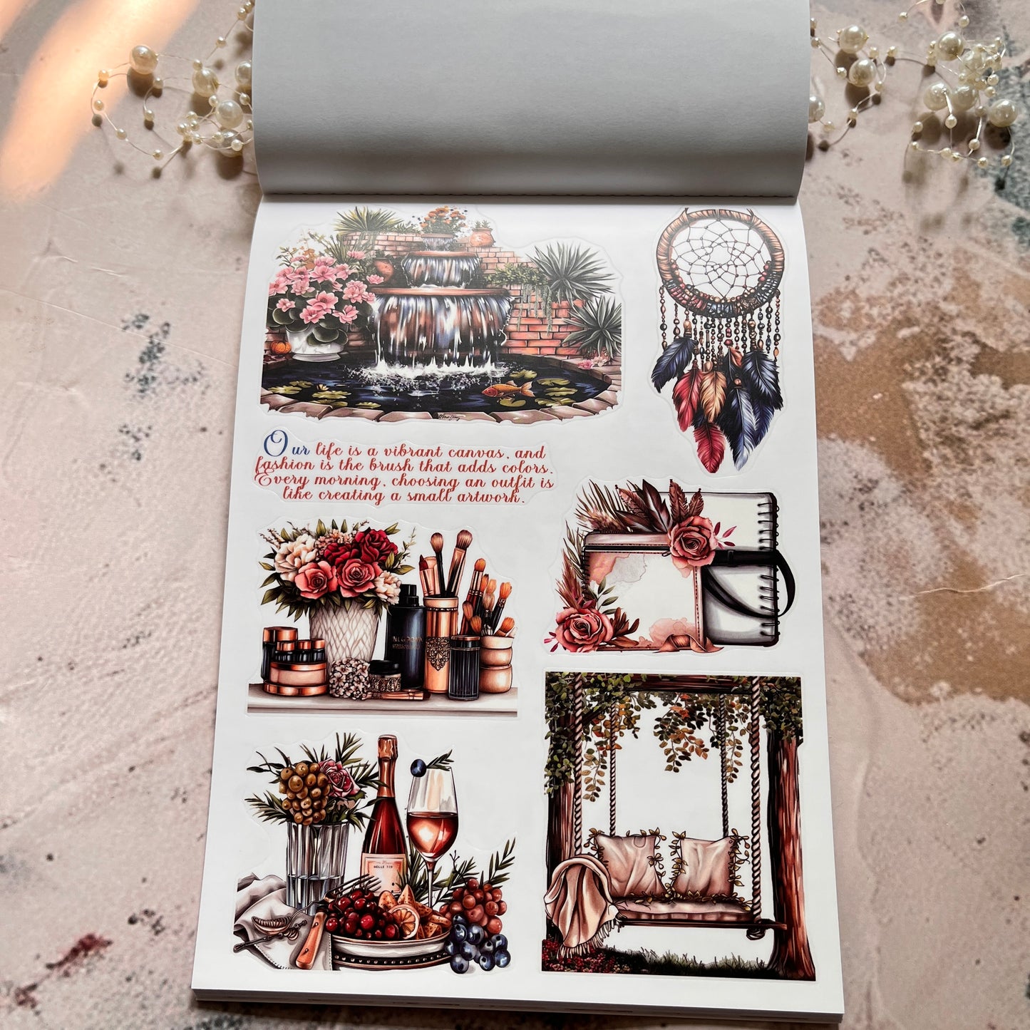 20 Sheets Natural Aesthetics Retro Journal Sticker Book