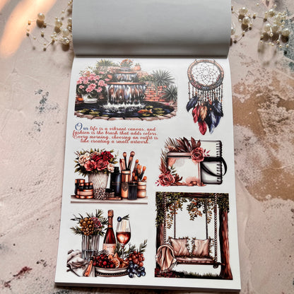 20 Sheets Natural Aesthetics Retro Journal Sticker Book